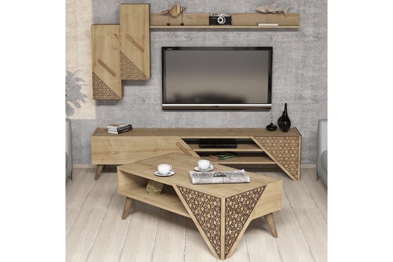 VARRED TV-Möbelset 180 cm Brun - Brun - Möbler - Vardagsrum - Tv-möbler & mediamöbler - Tv-möbelset