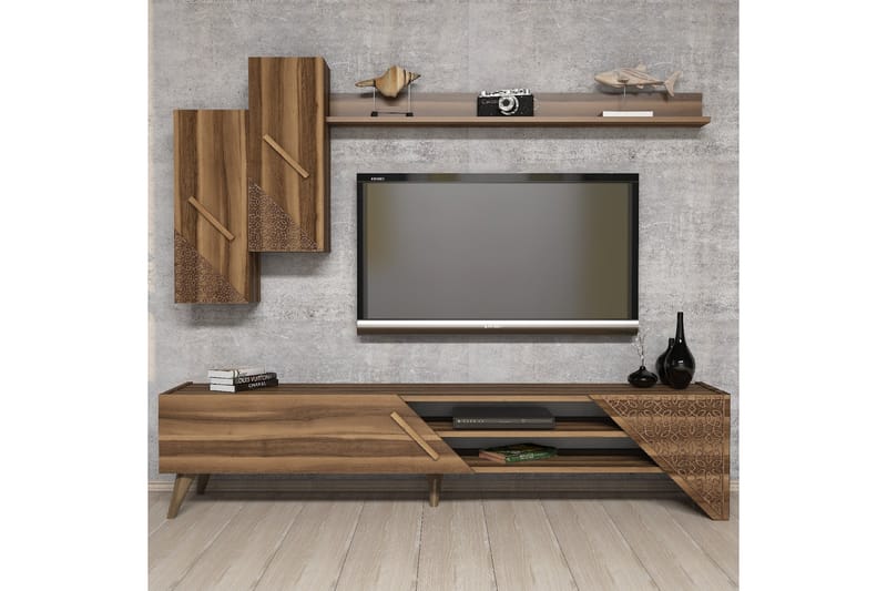 VARRED TV-Möbelset 180 cm Brun - Mörkbrun - Möbler - Vardagsrum - Tv-möbler & mediamöbler - Tv-möbelset