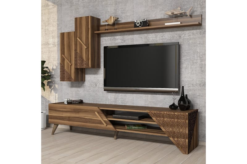 VARRED TV-Möbelset 180 cm Brun - Mörkbrun - Möbler - Vardagsrum - Tv-möbler & mediamöbler - Tv-möbelset