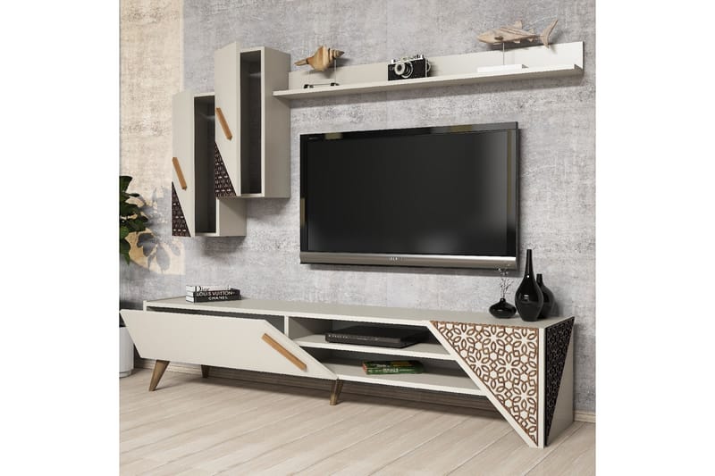 VARRED TV-Möbelset 180 cm Brun - Vit - Möbler - Vardagsrum - Tv-möbler & mediamöbler - Tv-möbelset