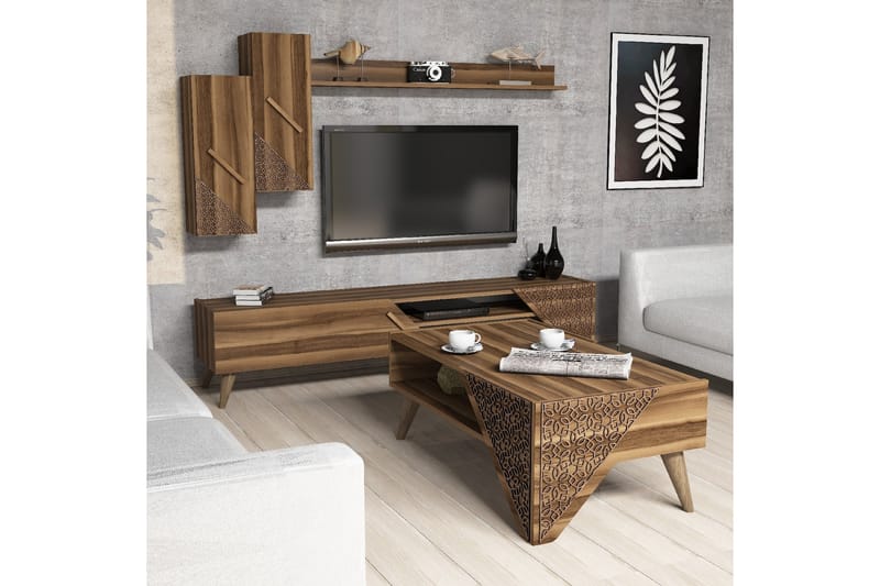 VARRED TV-Möbelset 180 cm Brun - Möbler - Vardagsrum - Tv-möbler & mediamöbler - Tv-möbelset