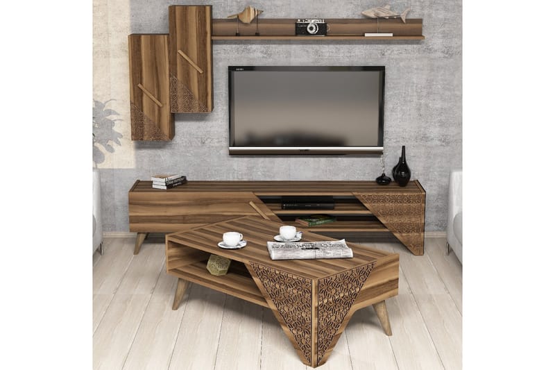 VARRED TV-Möbelset 180 cm Brun - Möbler - Vardagsrum - Tv-möbler & mediamöbler - Tv-möbelset