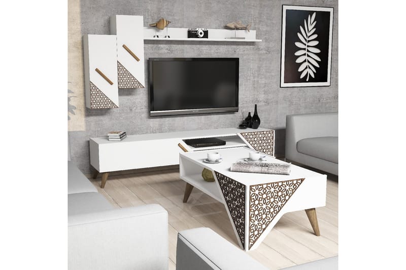 VARRED TV-Möbelset 180 cm Vit - Möbler - Vardagsrum - Tv-möbler & mediamöbler - Tv-möbelset