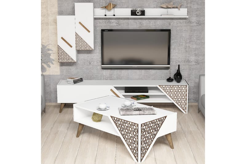 VARRED TV-Möbelset 180 cm Vit - Möbler - Vardagsrum - Tv-möbler & mediamöbler - Tv-möbelset