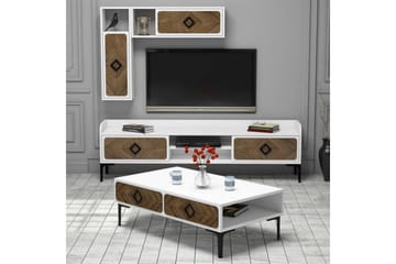 VARRED TV-Möbelset 180 cm Vit/Brun