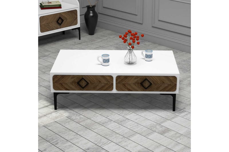 VARRED TV-Möbelset 180 cm Vit/Brun - Möbler - Vardagsrum - Tv-möbler & mediamöbler - Tv-möbelset