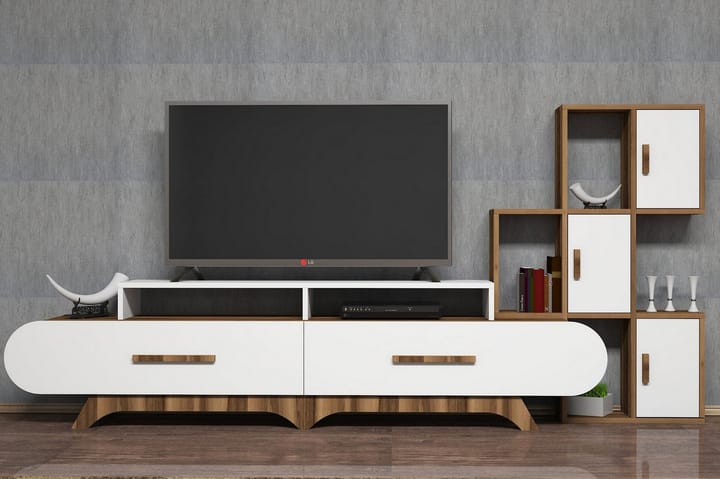 VARRED TV-Möbelset 205 cm Brun/Vit - Tv-möbelset