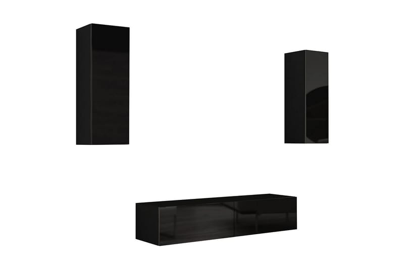 Vasil TV-möbelset 210x40x180 cm - Svart/Vit - Möbler - Vardagsrum - Tv-möbler & mediamöbler - Tv-möbelset