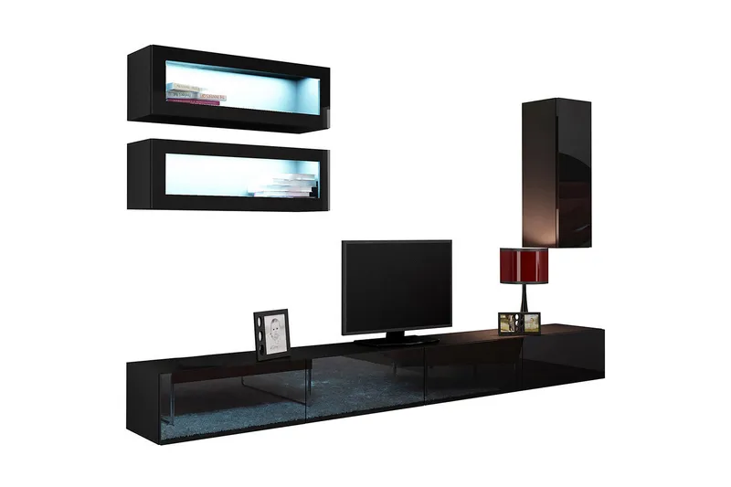 Vasil TV-möbelset 280x40x180 cm - Vit - Möbler - Vardagsrum - Tv-möbler & mediamöbler - Tv-möbelset