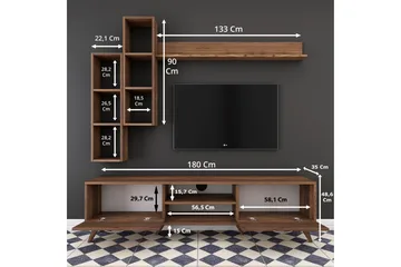 Virkesbo TV-Möbelset 180 cm - Brun - Möbler - Vardagsrum - Tv-möbler & mediamöbler - Tv-möbelset