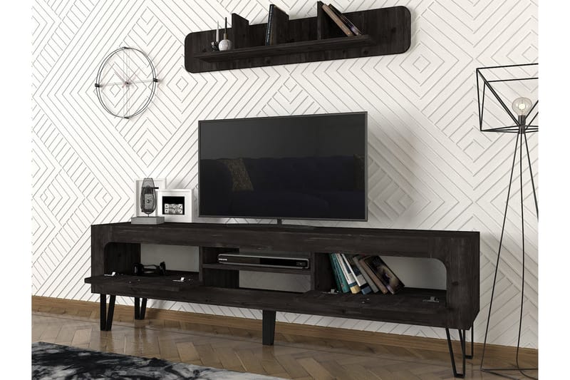 WHITEEAGLE TV-Möbelset 180 cm Svart - Tv-möbelset