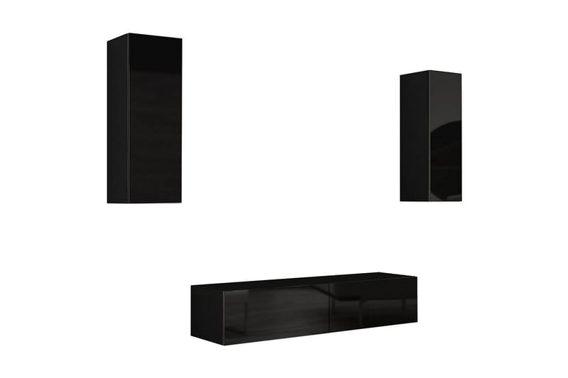WILBER TV-möbelset 210x40x180 cm - Svart/Vit - Möbler - Vardagsrum - Tv-möbler & mediamöbler - Tv-möbelset