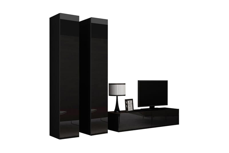 WILBER TV-möbelset 220x40x180 cm - Svart/Vit - Möbler - Vardagsrum - Tv-möbler & mediamöbler - Tv-möbelset