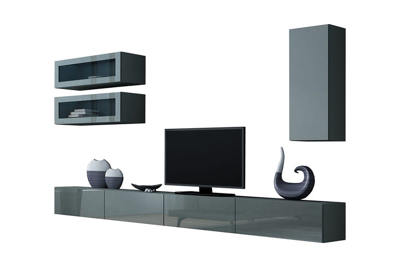 WILBER TV-möbelset 280x40x180 cm - Grå - Möbler - Vardagsrum - Tv-möbler & mediamöbler - Tv-möbelset
