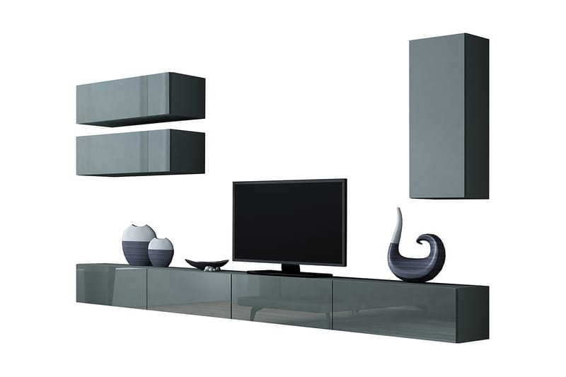 WILBER TV-möbelset 280x40x180 cm - Grå - Möbler - Vardagsrum - Tv-möbler & mediamöbler - Tv-möbelset