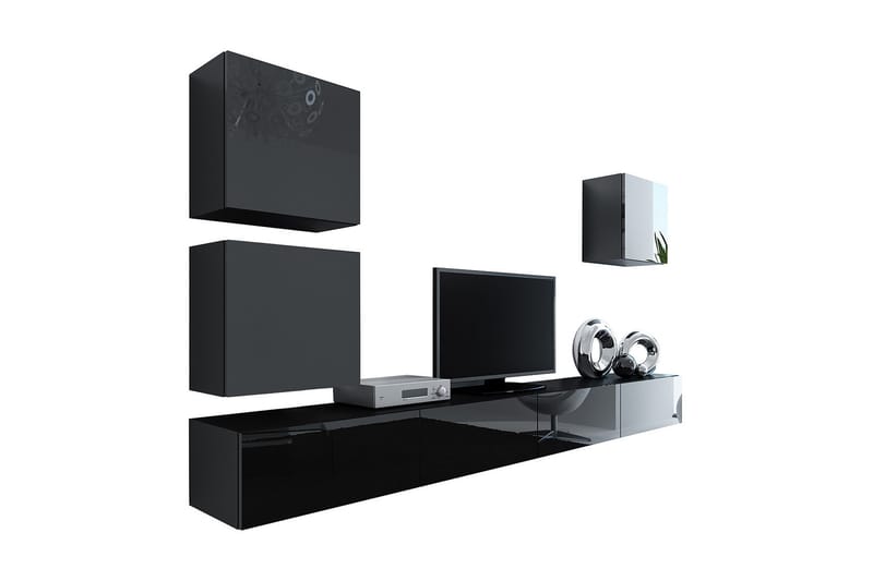 WILBER TV-möbelset 280x40x180 cm - Svart/Vit - Möbler - Vardagsrum - Tv-möbler & mediamöbler - Tv-möbelset