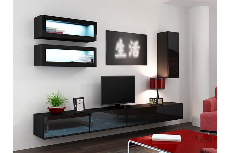 WILBER TV-möbelset 280x40x180 cm - Vit - Tv-möbelset