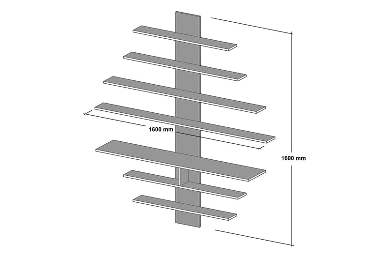 Zebrai Vägghylla för Mediaförvaring - Vit/Valnöt - Möbler - Vardagsrum - Tv-möbler & mediamöbler - Tv-möbelset