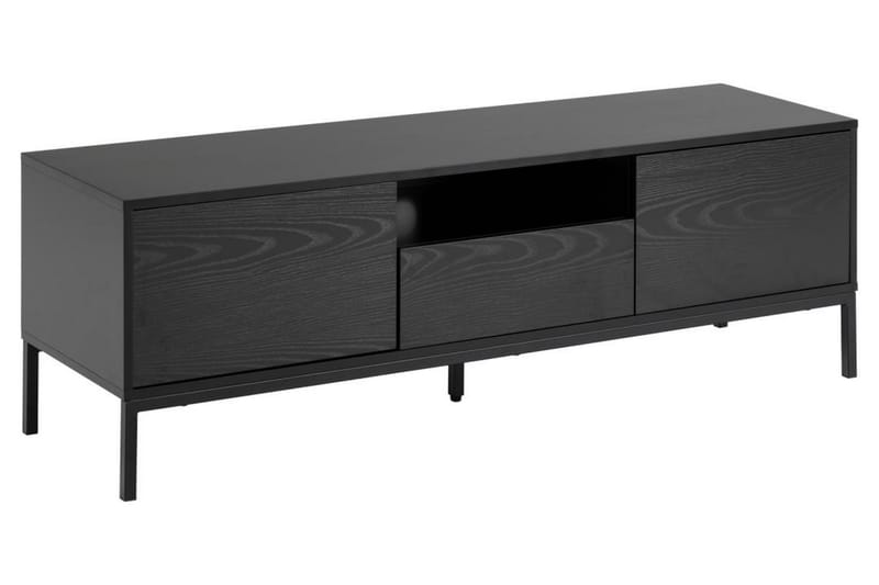 ZUMAR Tv-möbelset 140 cm 2 Dörrar + Låda Svart/Matt Svart - Möbler - Vardagsrum - Tv-möbler & mediamöbler - Tv-möbelset