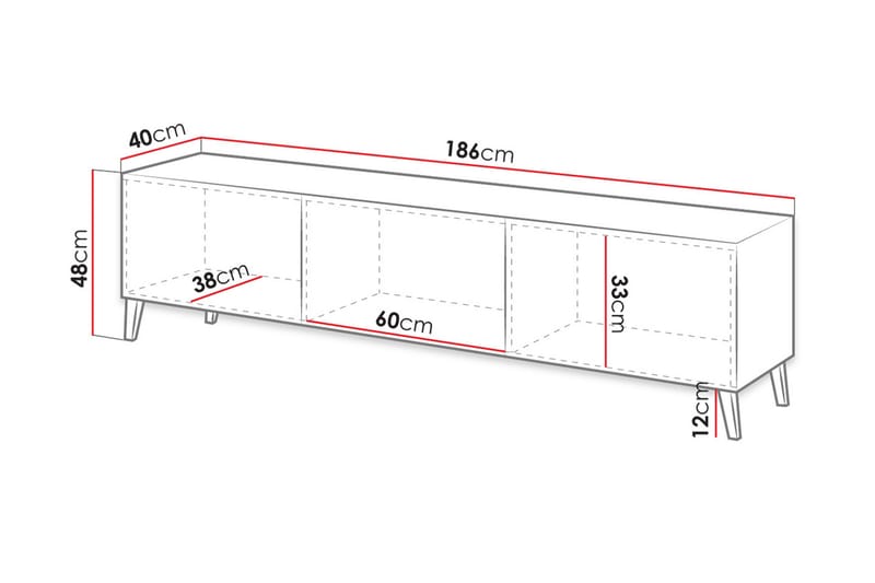 BOGACS Tv-skåp 155 cm Svart - Möbler - Vardagsrum - Tv-möbler & mediamöbler - Tv-skåp