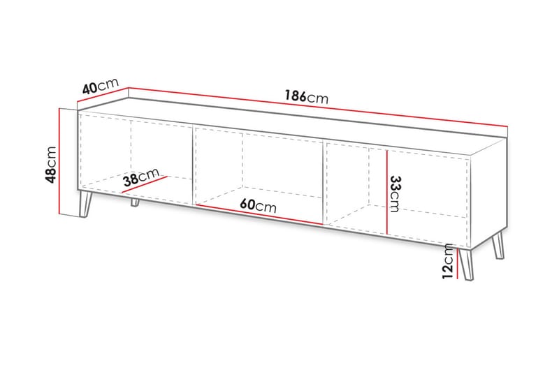 BOGACS Tv-skåp 155 cm Svart - Tv-skåp