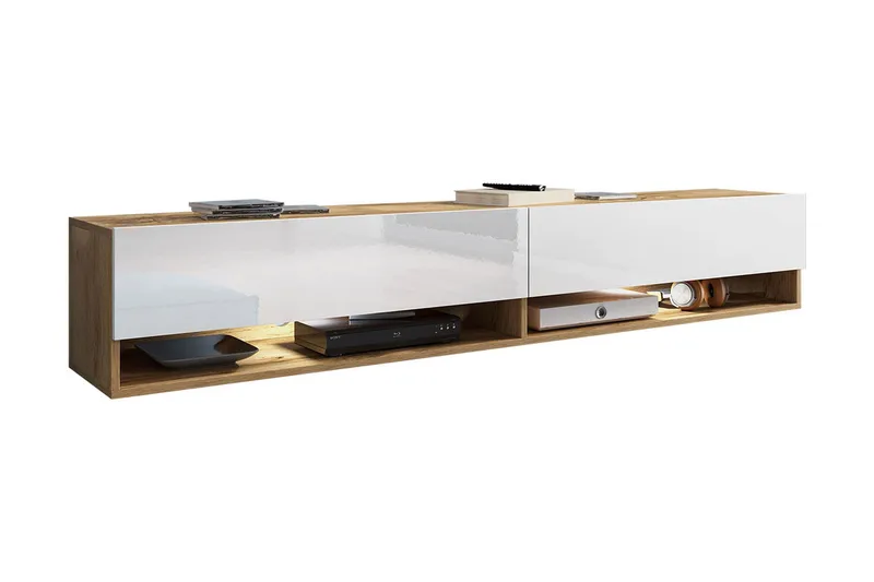 Brya Tv-skåp 180 cm RGB LED - Vit/Natur - Möbler - Vardagsrum - Tv-möbler & mediamöbler - Tv-skåp