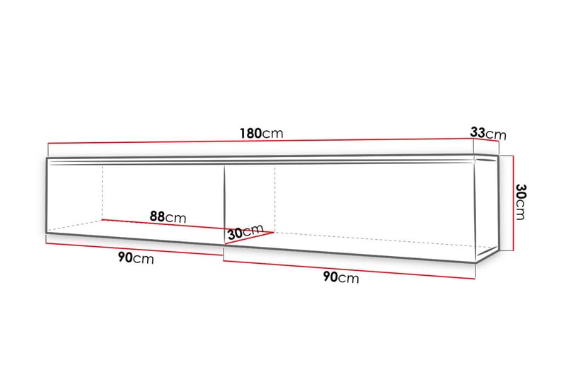 Cuguen Tv-skåp 180 cm Vit LED - Ljus Natur - Möbler - Vardagsrum - Tv-möbler & mediamöbler - Tv-bänkar