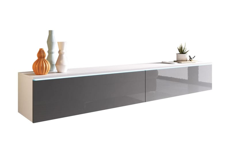 Cuguen Tv-skåp 180 cm, Vit/Grå