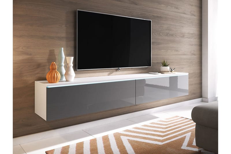 Cuguen Tv-skåp 180 cm - Vit/Grå - Möbler - Vardagsrum - Tv-möbler & mediamöbler - Tv-skåp