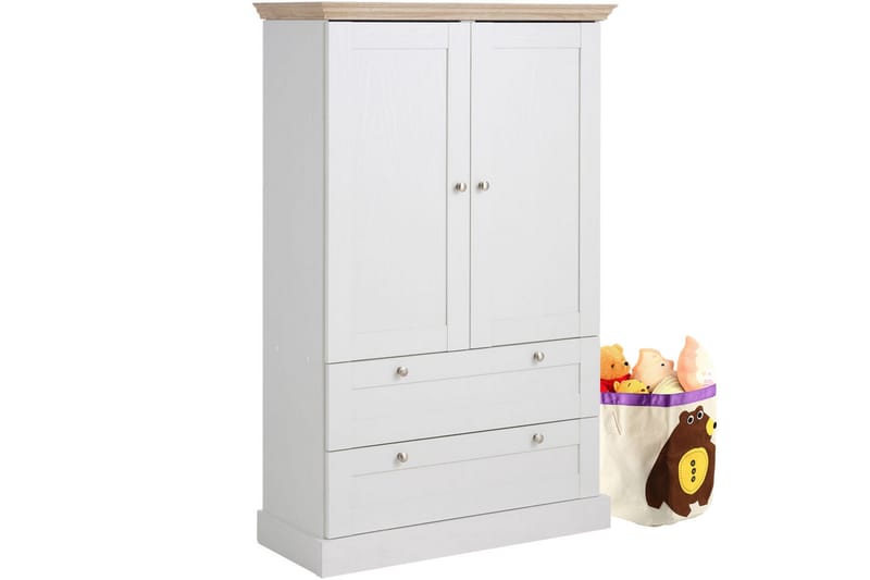 Dareia Garderob 85 cm - Vit/Brun - Förvaring - Skåp - Garderobsskåp