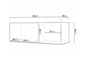 Dunvegan Vägghängd Tv Bänk 100 cm med Förvaring i Målat Trä - Vit - Möbler - Vardagsrum - Tv-möbler & mediamöbler - Tv-bänkar
