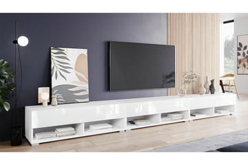 Galbally Golvstående Tv Bänk 300 cm med Förvaring i Målat Trä - Vit - Möbler - Vardagsrum - Tv-möbler & mediamöbler - Tv-bänkar