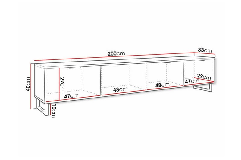 Galbally Tv-skåp 200 cm - Brun - Möbler - Vardagsrum - Tv-möbler & mediamöbler - Tv-skåp