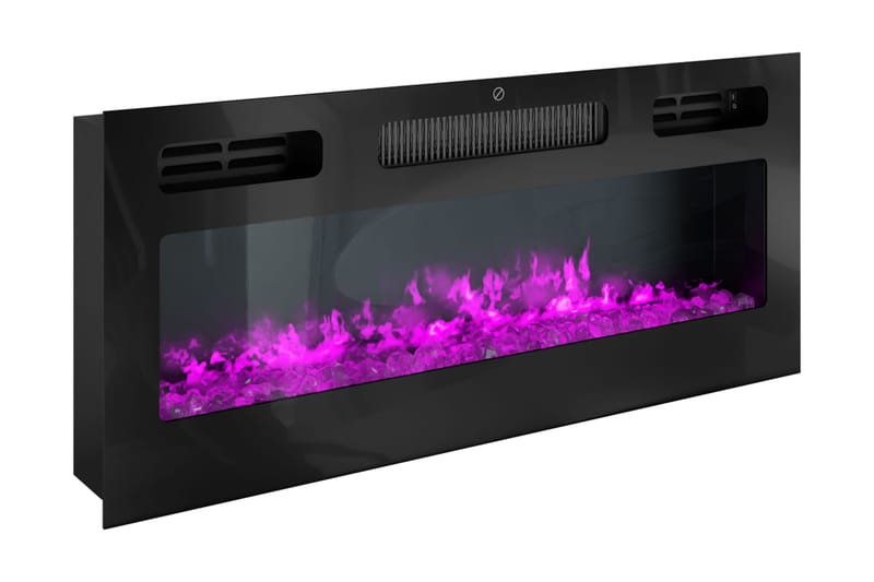 Glenndale Tv bänk med Förvaring + LED kamin + Belysning 190 Svart - Möbler - Vardagsrum - Tv-möbler & mediamöbler - Tv-skåp