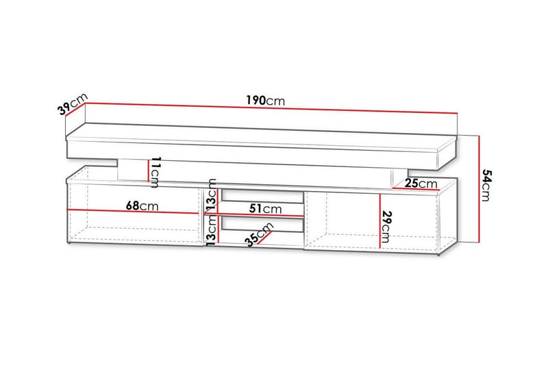 Glenndale Tv-skåp 190 cm - Svart - Möbler - Vardagsrum - Tv-möbler & mediamöbler - Tv-skåp