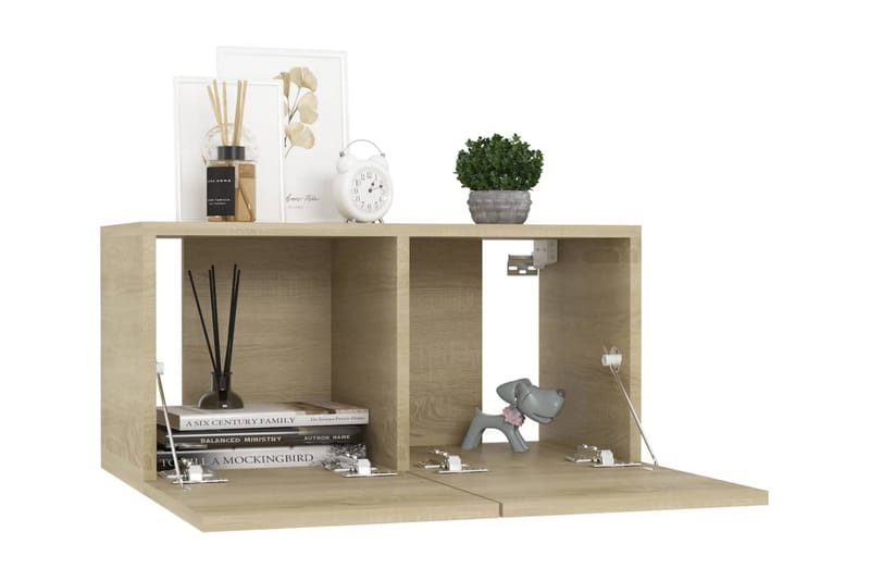 Hängande TV-skåp 2 st sonoma-ek 60x30x30 cm - Brun - Möbler - Vardagsrum - Tv-möbler & mediamöbler - Tv-skåp