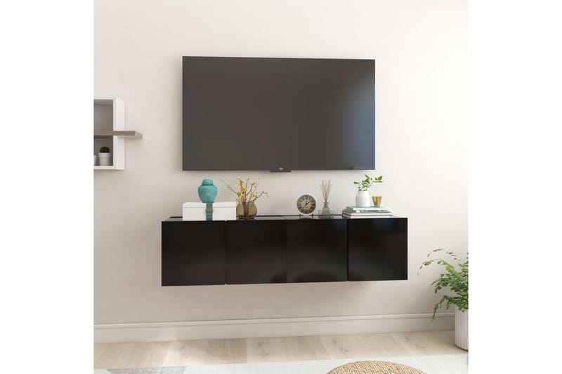 Hängande TV-skåp 2 st svart 60x30x30 cm - Svart - Möbler - Vardagsrum - Tv-möbler & mediamöbler - Tv-skåp