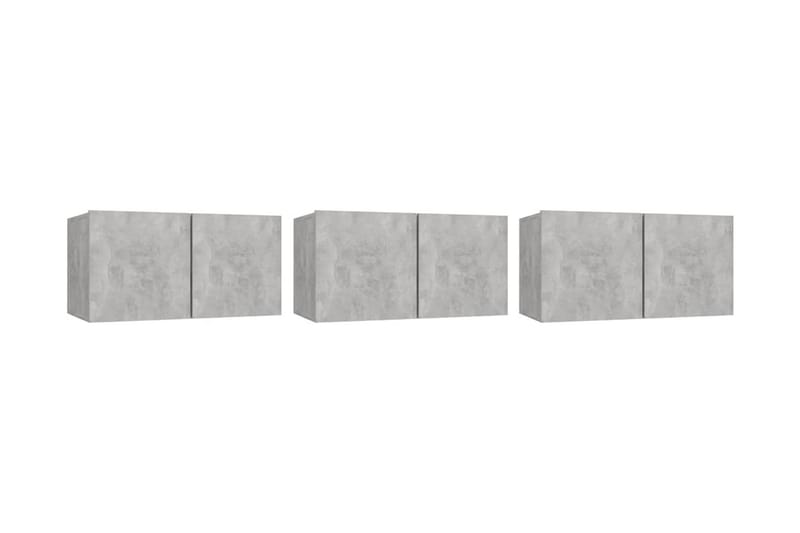 Hängande TV-skåp 3 st betonggrå 60x30x30 cm - Grå - Möbler - Vardagsrum - Tv-möbler & mediamöbler - Tv-skåp