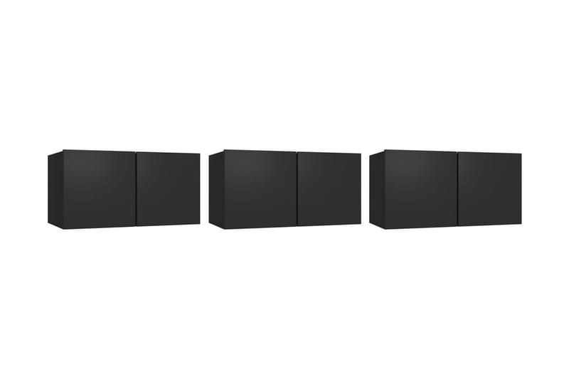 Hängande TV-skåp 3 st svart 60x30x30 cm - Svart - Möbler - Vardagsrum - Tv-möbler & mediamöbler - Tv-skåp