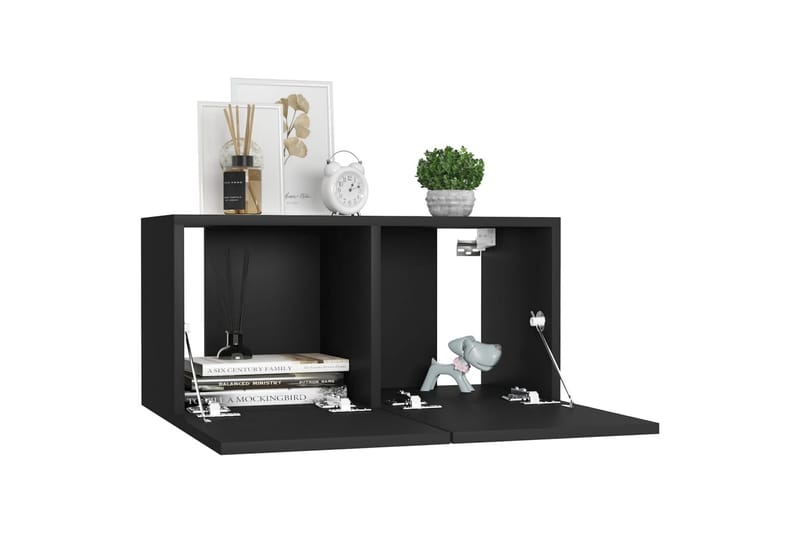 Hängande TV-skåp 3 st svart 60x30x30 cm - Svart - Möbler - Vardagsrum - Tv-möbler & mediamöbler - Tv-skåp