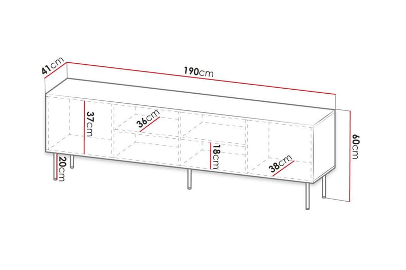 Juniskär Tv-skåp 190 cm Vit - Möbler - Vardagsrum - Tv-möbler & mediamöbler - Tv-skåp