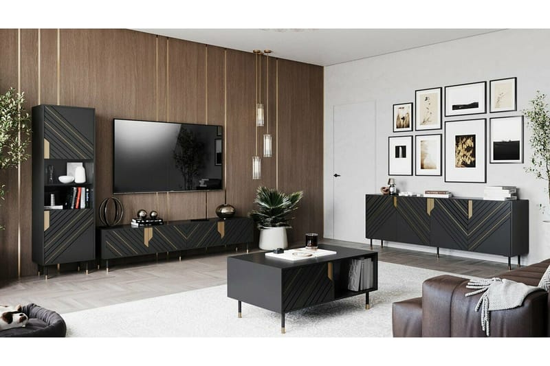 Juniskär Tv-skåp 204 cm - Svart - Möbler - Vardagsrum - Tv-möbler & mediamöbler - Tv-skåp