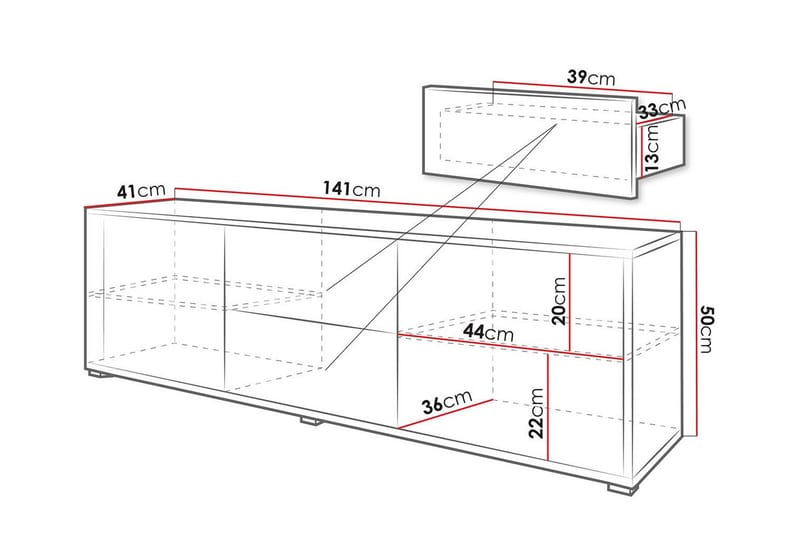 Kintore Tv-skåp 141 cm White - Möbler - Vardagsrum - Tv-möbler & mediamöbler - Tv-bänkar