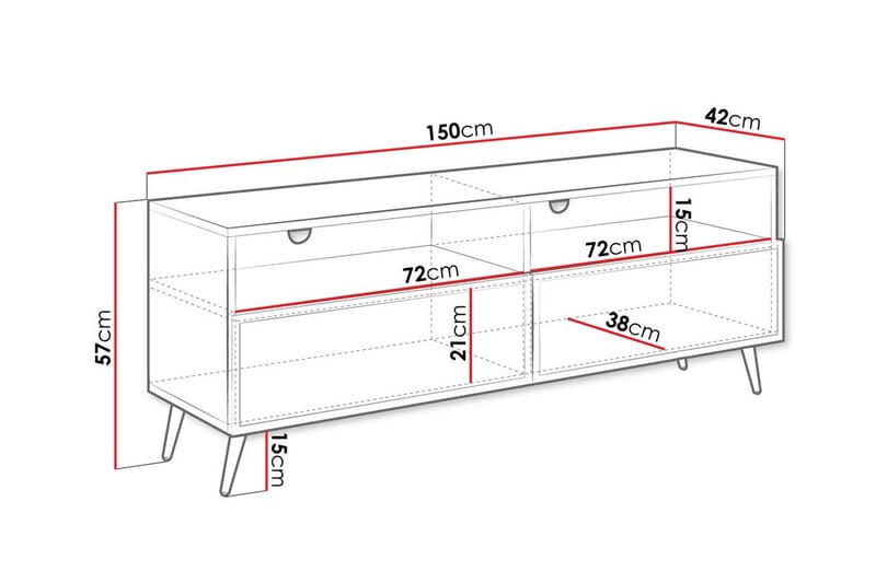 Kintore Tv-skåp 150 cm - Svart - Möbler - Vardagsrum - Tv-möbler & mediamöbler - Tv-skåp