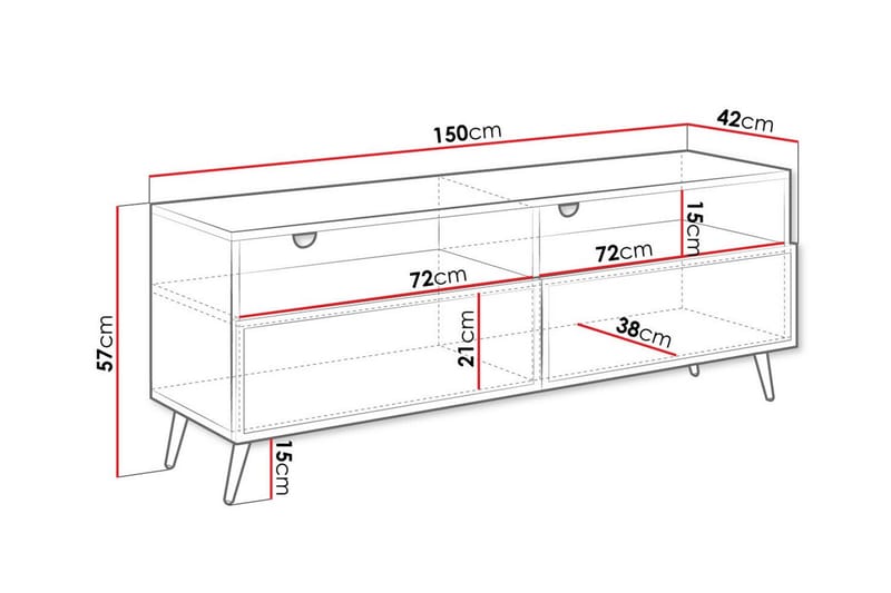 Kintore Tv-skåp 150 cm Svart - Möbler - Vardagsrum - Tv-möbler & mediamöbler - Tv-skåp