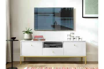 Klinkerville Golvstående Tv Bänk 154 cm med Förvaring i Målat Trä - Vit - Möbler - Vardagsrum - Tv-möbler & mediamöbler - Tv-bänkar