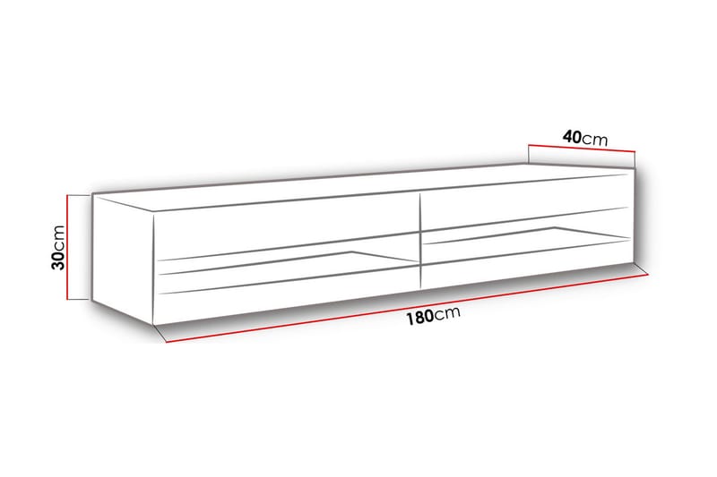 LISBURN Tv-skåp 180 cm Blå LED Natur/Svart - Tv-skåp