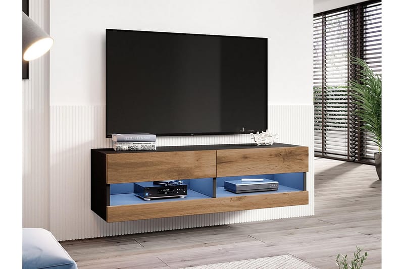 LISBURN Tv-skåp 180 cm Natur/Svart - Möbler - Vardagsrum - Tv-möbler & mediamöbler - Tv-skåp