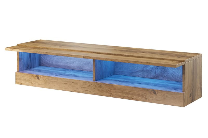 LISBURN Tv-skåp 180 cm Vit LED Natur/Svart - Möbler - Vardagsrum - Tv-möbler & mediamöbler - Tv-skåp