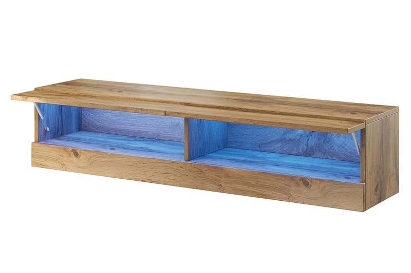 LISBURN Tv-skåp 180 cm Vit LED Natur/Svart - Möbler - Vardagsrum - Tv-möbler & mediamöbler - Tv-skåp